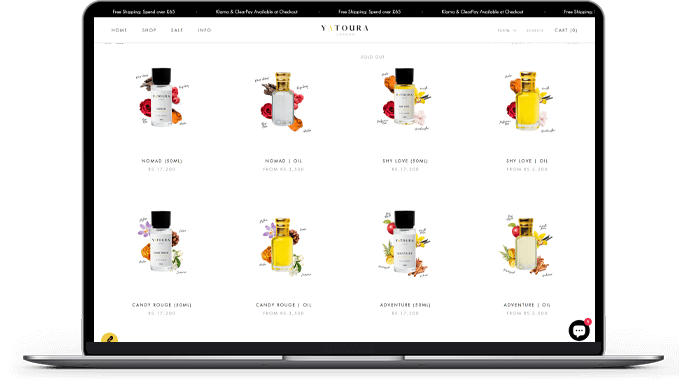 Ecommerce Website for perfume store
